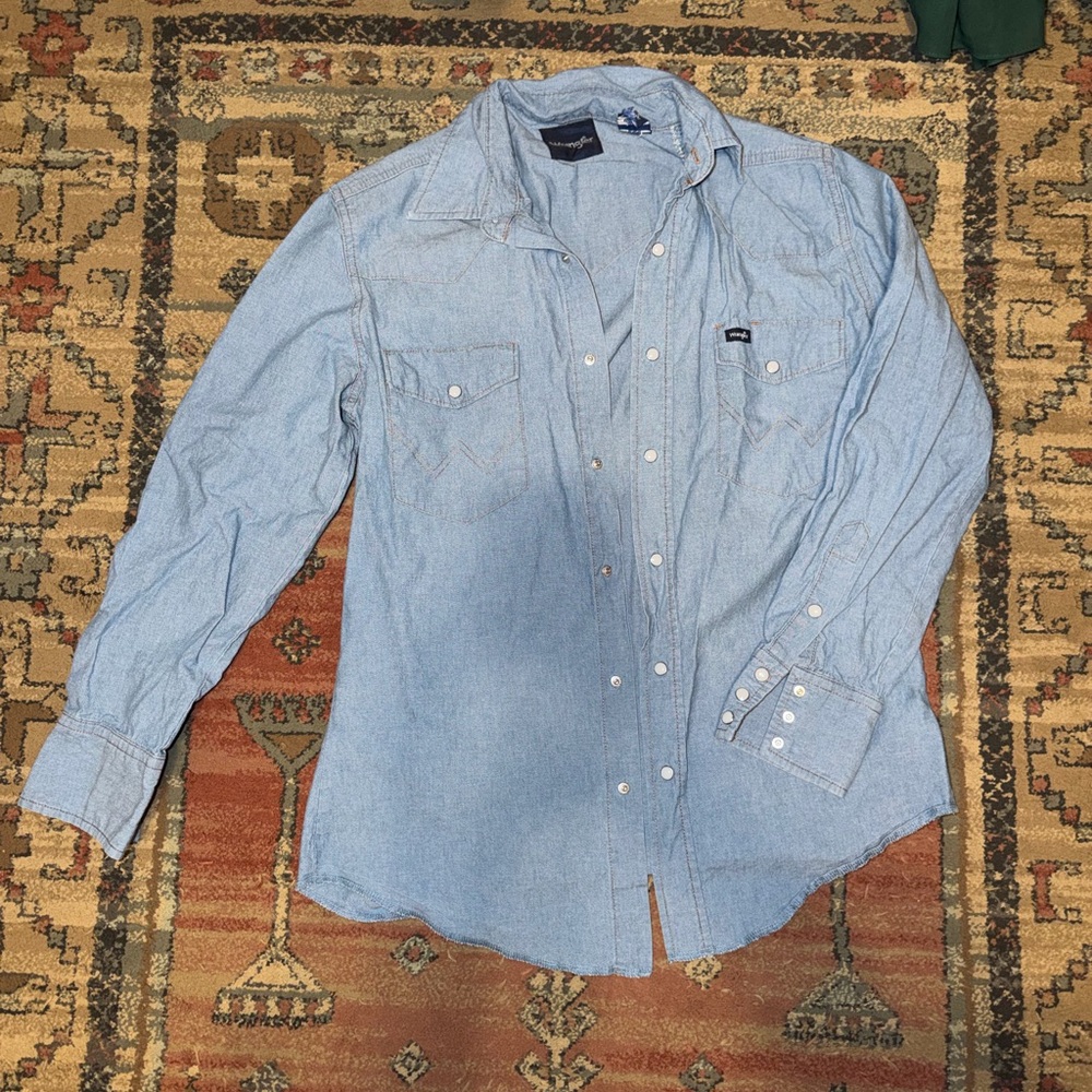 Wrangler Light Blue Men’s Casual Western Shirt